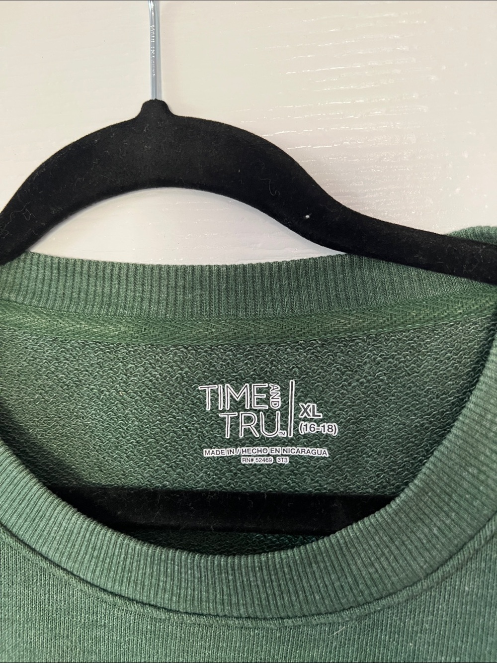 Time and Tru Olive Crewneck Sweatshirt - Picture 2 of 4